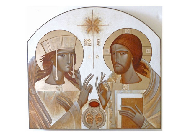 Sophia (Holy Wisdom) and Christ, Lyuba Yatskiv Sacred Art Pilgrim