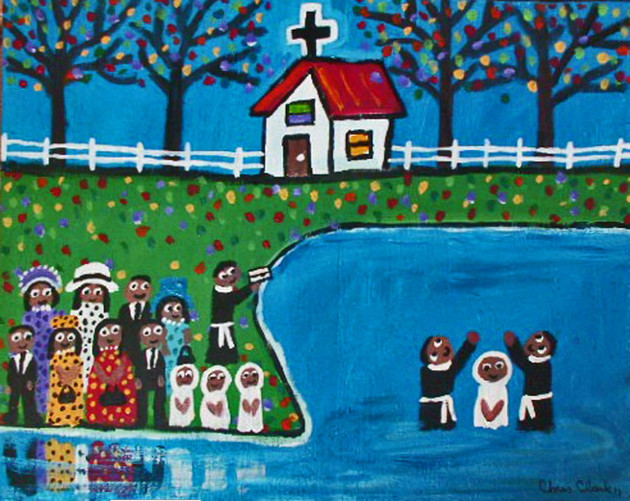 Gathering at the River, Chris Clark Sacred Art Pilgrim