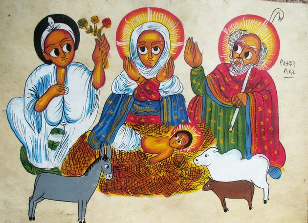 The Nativity, Unknown Ethiopian Artist Sacred Art Pilgrim