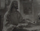 Detail of Christ from heliogravure of Friend of the Lowly