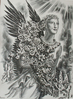 Picture in Focus: Angel of Peace Engraving by Albert Decaris
