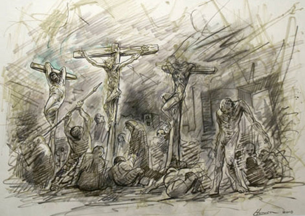 Inferno 5, Peter Howson Sacred Art Pilgrim