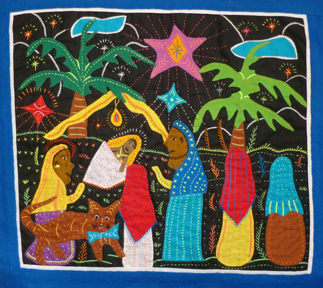 Navitity with Cat, Unknown Kuna Artist Sacred Art Pilgrim