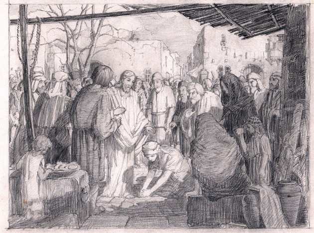 The Hem of His Garment, Earl Stetson Crawford Sacred Art Pilgrim
