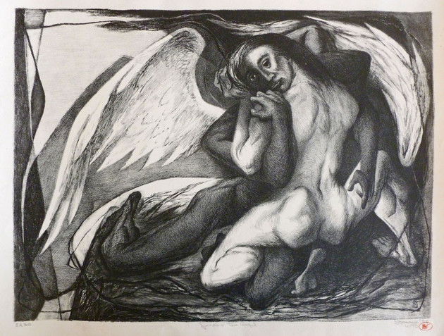Jacob and the Angel, Benton Spruance Sacred Art Pilgrim