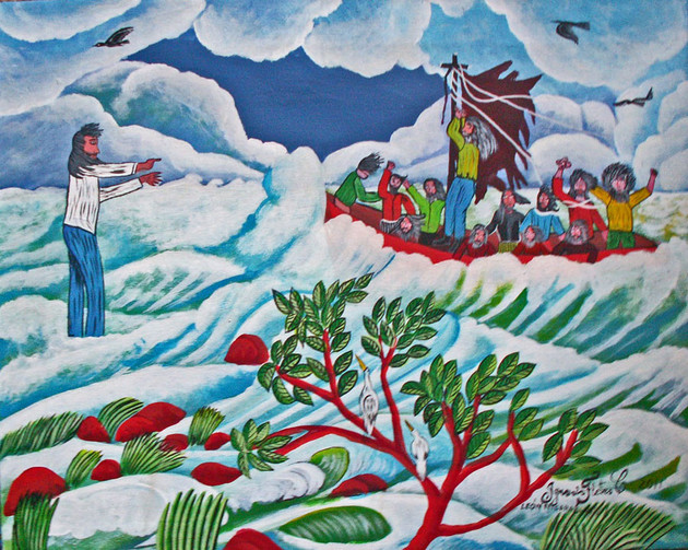 Jesus Stills the Storm, Jose Ignacio Fletes Cruz Sacred Art Pilgrim