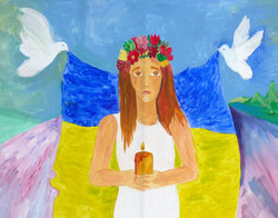 Pray for the Peace of Ukraine: Suffering Mother Ukraine by Unknown Ukrainian Artist