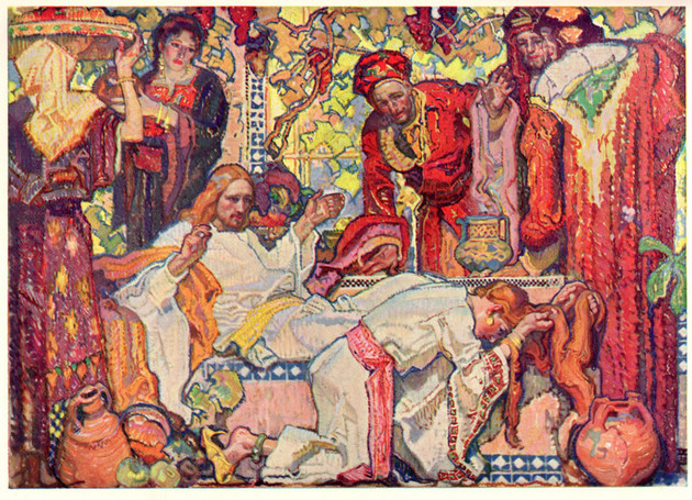 The Washing of His Feet, Dean Cornwell Sacred Art Pilgrim