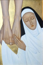 St. Catherine of Siena at the Feet of Christ