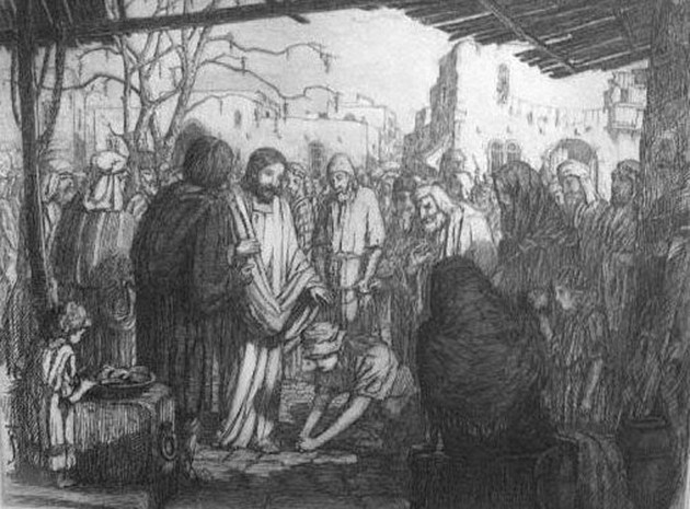 The Hem of His Garment, Earl Stetson Crawford Sacred Art Pilgrim