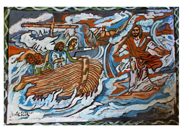 Jesus Walks on Water, Rudolph Valentino Bostic Sacred Art Pilgrim