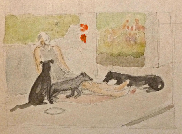 Lazarus and the Dogs III, Frances Watt Sacred Art Pilgrim
