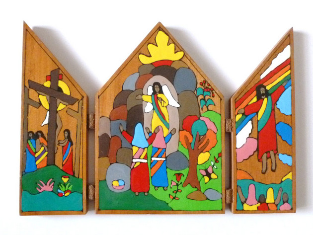 Resurrection Triptych, Unknown La Palma Workshop Sacred Art Pilgrim