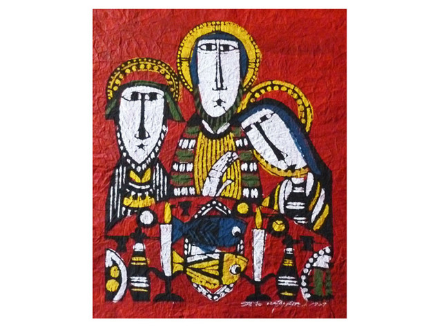 Jesus at Emmaus, Sadao Watanabe Sacred Art Pilgrim
