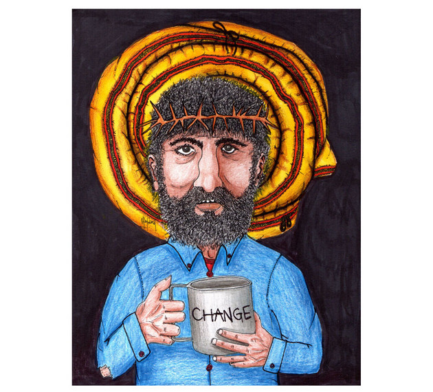 The Spare Change Christ, David Hayward Sacred Art Pilgrim